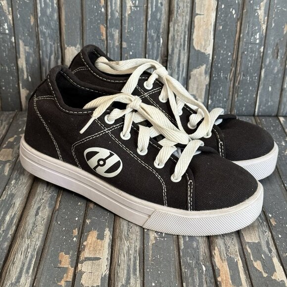 HEELY'S Wheeled Black/White Unisex Youth Sz 3 Removable Wheels Lace Up - Picture 1 of 10